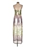 LoveShackFancy 100% Nylon Metallic Silver Green Cocktail Dress Size 12 - photo 2