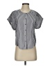 Splendid 100% Tencel Stripes Silver Short Sleeve Blouse Size XS - photo 1