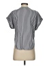 Splendid 100% Tencel Stripes Silver Short Sleeve Blouse Size XS - photo 2