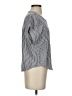 Splendid 100% Tencel Stripes Silver Short Sleeve Blouse Size XS - photo 4