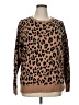 Kim Rogers 100% Cotton Animal Print Brown Pullover Sweater Size 1X - photo 1