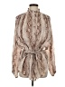 Zimmermann Animal Print Silver Tan Long Sleeve Blouse Size 8 (2) - photo 1