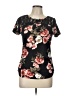 Assorted Brands Floral Black Short Sleeve Blouse Size L - photo 1