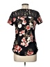 Assorted Brands Floral Black Short Sleeve Blouse Size L - photo 2