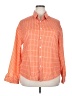 Unbranded Checkered-gingham Orange Long Sleeve Blouse Size XXL - photo 1
