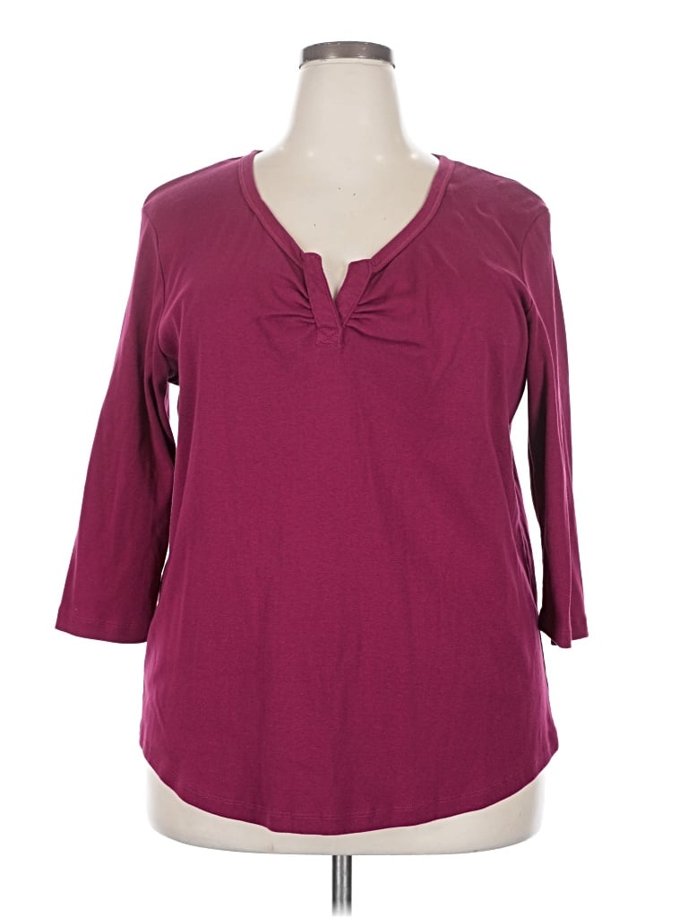 Pre-owned K. Jordan 3/4 Sleeve T-shirt In Burgundy