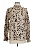 Unbranded 100% Polyester Animal Print Tan Long Sleeve Blouse Size L - photo 1