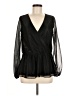 NSR 100% Polyester Black Long Sleeve Blouse Size M - photo 1