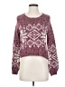 Kaisely Print Burgundy Pullover Sweater Size XS - photo 1