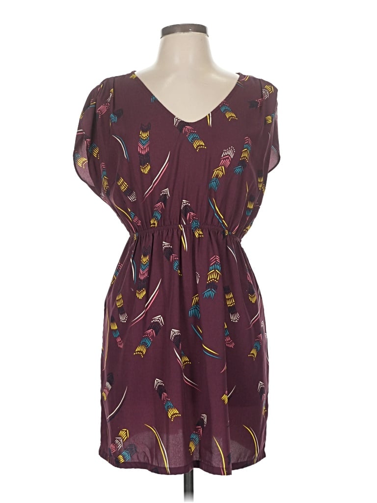 Pre-owned Fossil Casual Dress In Burgundy
