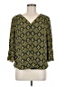 41Hawthorn 100% Polyester Yellow 3/4 Sleeve Blouse Size M - photo 1