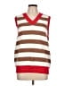 Unbranded Stripes Red Brown Sweater Vest Size L - photo 1