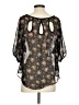 XXI 100% Polyester Black Short Sleeve Blouse Size S - photo 2