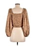 William B 100% Polyester Brown 3/4 Sleeve Blouse Size M - photo 2