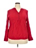 Faded Glory 100% Rayon Red Long Sleeve Blouse Size XXL - photo 1