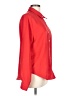 Unbranded 100% Polyester Solid Red Long Sleeve Blouse Size L - photo 4