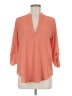 Azoe 100% Polyester Orange 3/4 Sleeve Blouse Size M - photo 1