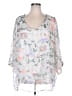 Studio 1886 100% Polyester Silver 3/4 Sleeve Blouse Size 1X - photo 1