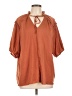 Como Blu 100% Polyester Orange Short Sleeve Blouse Size L - photo 1