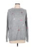 Pink Lily Hearts Gray Pullover Sweater Size L - photo 1