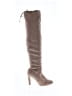 Express 100% Leather Gray Ivory Boots Size 9 - photo 1