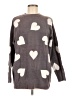 Assorted Brands 100% Nylon Hearts Gray Pullover Sweater One size - photo 1