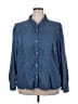 Ginger by Stella + Ginger 100% Lyocell Blue Long Sleeve Button-Down Shirt Size 2X - photo 1