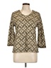 JM Collection Tan 3/4 Sleeve Top Size L - photo 1