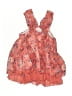 Satin Flowers 100% Polyester Orange Dress Size 6 - photo 2