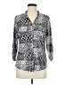 Emily Daniels Print Silver 3/4 Sleeve Blouse Size M - photo 1