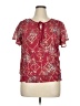Kindred 100% Polyester Red Short Sleeve Blouse Size XL (petite) - photo 1