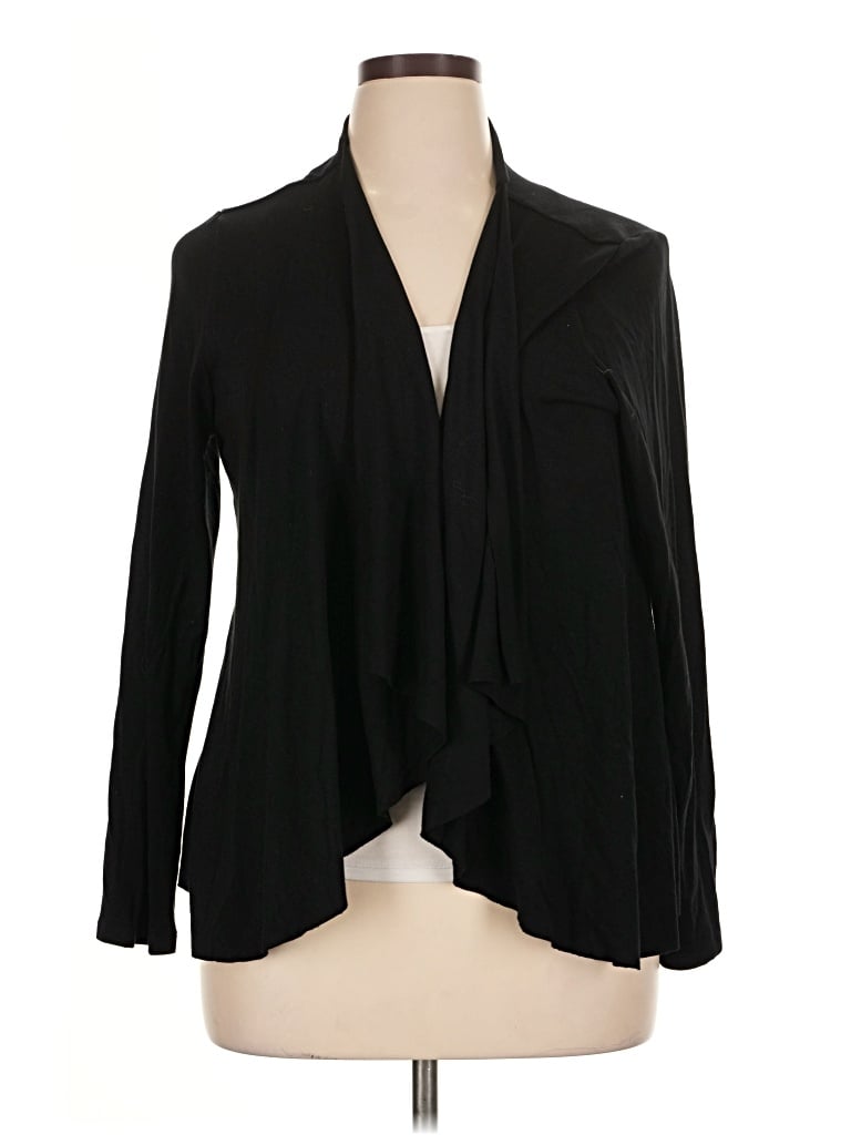 Pre-owned Olivia Grey Cardigan Sweater In Black