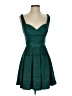 Crystal Doll 100% Polyester Tweed Teal Cocktail Dress Size 5 - photo 1