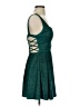 Crystal Doll 100% Polyester Tweed Teal Cocktail Dress Size 5 - photo 4
