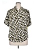 Perseption Concept Print Yellow Short Sleeve Blouse Size 1X - photo 1