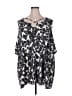 Evans Silver Black Short Sleeve Blouse Size 30 - 32 - photo 1