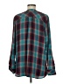 Natural Reflections Plaid Teal Long Sleeve Blouse Size M - photo 2