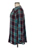 Natural Reflections Plaid Teal Long Sleeve Blouse Size M - photo 5