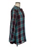 Natural Reflections Plaid Teal Long Sleeve Blouse Size M - photo 4