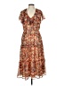 NSR 100% Polyester Paisley Brown Cocktail Dress Size L - photo 1