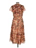 NSR 100% Polyester Paisley Brown Cocktail Dress Size L - photo 2
