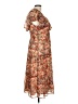 NSR 100% Polyester Paisley Brown Cocktail Dress Size L - photo 4