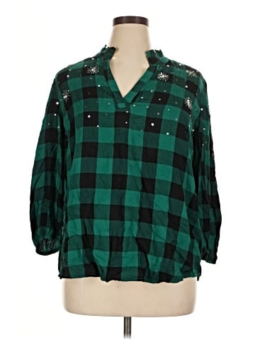 Cato 3/4 Sleeve Button-Down Shirt (view 1)
