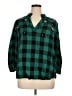 Cato 100% Rayon Argyle Green 3/4 Sleeve Button-Down Shirt Size XL - photo 1