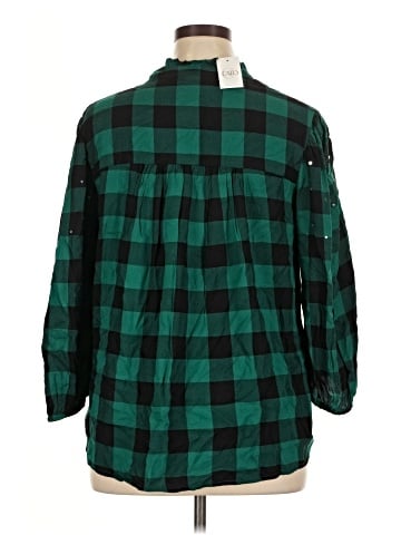 Cato 3/4 Sleeve Button-Down Shirt (view 2)