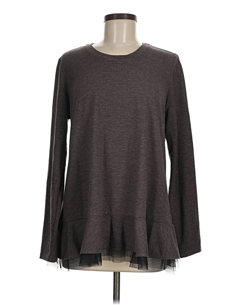 Pre-owned Logo Lounge Long Sleeve T-shirt In Brown