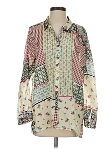 Johnny Was Long Sleeve Silk Top (view 1)