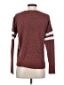 Pink Rose Color Block Burgundy Pullover Sweater Size S - photo 2