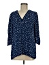 Chaus 100% Polyester Blue 3/4 Sleeve Blouse Size M - photo 1