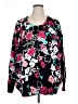 Jessica London 100% Cotton Floral Black Pullover Sweater Size 34 - 36 - photo 1